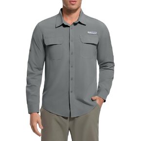 Men's Quick Dry Sun Protection Shirts Long Sleeve Lightweight UPF50 for Hiking Fishing Travel Outdoor in Saudi Arabia
