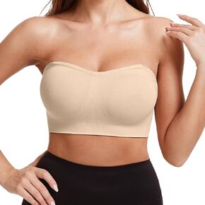 Strapless Bandeau Bra for Women Seamless Padded Bandeau Bra Wireless Non-Slip Push Up Tube Top Bralette in Saudi Arabia