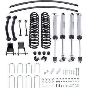 BFO 4.5" Lift Kit for Jeep Cherokee XJ 2WD 4WD 1984-2001, Front Lift Coil Spring + Rear Add-a-Leaf + High Pressure Nitrogen Shock + Front LCA in Kuwait