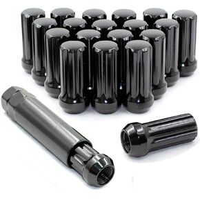 CWA 20 Black Spline Lug Nuts 14x1.5 Compatible with Dodge Challenger Charger Hellcat SRT8 1.37" in Saudi Arabia