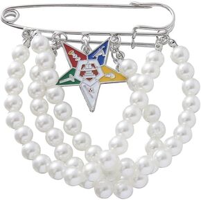 Elegant Layers Pearl OES Brooch Pin for Women Order of the Eastern Star Group Organizaiton Jewelry Inspired for meeting events conferences in Saudi Arabia