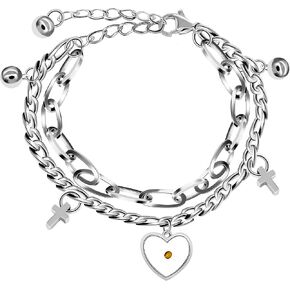 Tbrand سحر الصليب مريم العذراء معجزة ميدالية ربط سلسلة سوار، الفولاذ المقاوم للصدأ، بذور الخردل مجوهرات ZY077 in Kuwait