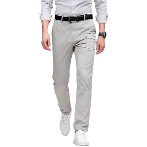 Men's Straight Fit Stretch Dress Pants – Wrinkle-Resistant Four-Season Solid Color Trousers for Business & Casual Wear in Saudi Arabia