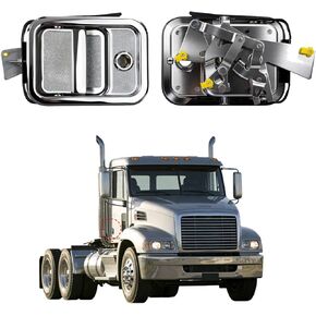مقبض الباب الخارجي الأمامي من جانب السائق لسيارة Freightliner Columbia 2003-2011، القرن 2003-2010، مقابض الأبواب المصنوعة من الكروم شديدة التحمل مع أسطوانات القفل والمفاتيح - استبدال نمط OE in Kuwait
