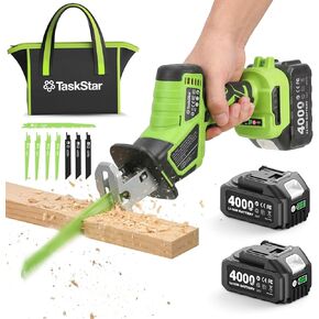 منشار ترددي لاسلكي، منشار ترددي بدون فرش بقوة 3000 دورة في الدقيقة مع بطارية 21 فولت 2 × 4.0 أمبير، شوط ترددي 28 مم، تغيير شفرة 8 بدون أدوات منشار لقطع الخشب والمعدن PVC in Kuwait