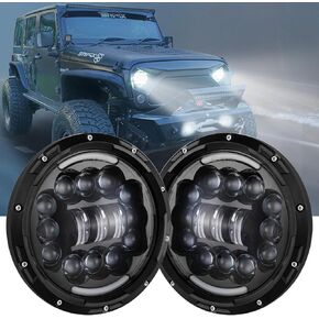 7-inch LED Headlights, DOT Approved,H6024 with Hi/Lo Beam DRL Amber Turn Signal Compatible with Wrangler JK TJ CJ Chevy and Miata,Plug and Play,2-Pack in Saudi Arabia