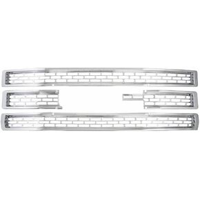 Chrome Grille Overlay (4 Pieces Kit) is compatible with 2014 2015 GMC Sierra 1500 (Base, SLT, SLE) in Saudi Arabia