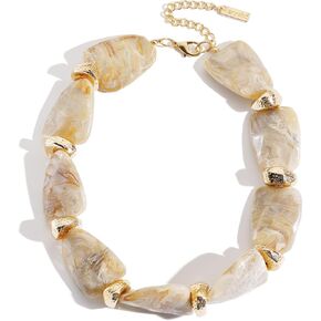 Collar Necklace for Women,Retro Classic Chunky Choker Statement Beaded Necklace for Casual Party Wedding Vacation Daily Outings in Kuwait