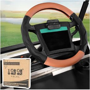 10L0L Golf Cart Steering Wheel Cover for Yamaha, Club Car DS & Precedent, 14 Inch Black Brown in Kuwait