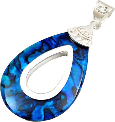Paua Abalone Pendant, 925 Sterling Silver Handmade Abalone Shell Pendant for Women Jewelry SA059 in Saudi Arabia