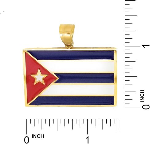 RC & J GENERAL 14kt GP علم كوبا من الفولاذ المقاوم للصدأ والذهب - Bandera De Cuba Dije Oro Acero Quirurgico in Kuwait