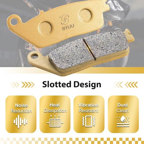 S SYUU Semi-Metallic Motorcycle Brake Pads Compatible with Kawasaki EX 250 R Ninja 250 R 2008-2012 EX 300 2013-2016, Low Fade, High-Performance, Heat-Resistant & Low-Noise, Touring FA197F FA197R in Saudi Arabia