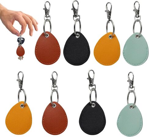 8 Pcs of Pu Leather Keychain Key Holder,Leather Key Fob,Fob Holder,4 Color Options,Small and Light,Easy To Carry,Widely Used in Key Id Key Card Id Card in Kuwait