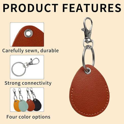 8 Pcs of Pu Leather Keychain Key Holder,Leather Key Fob,Fob Holder,4 Color Options,Small and Light,Easy To Carry,Widely Used in Key Id Key Card Id Card in Kuwait