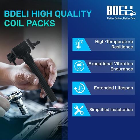 حزمة ملف الإشعال BDELI UF648 وقابس إشعال إيريديوم 97390 متوافق مع جيب جراند شيروكي 2011-2015 جيب رانجلر دودج تشارجر جراند كارافان 2016 كرايسلر 200 300 حزمة لفائف جيب 3.6 لتر مجموعة من 6 قطع in Saudi Arabia