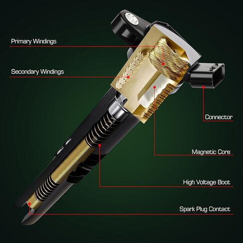 حزمة ملف الإشعال UF596 وشمعات الإشعال إيريديوم مناسبة لـ 2009 2010 2011 Toyota Corolla Matrix Prius 2012 2013 2014 2015 2017 Lexus Scion IM XD Pontiac Vibe 1.8L L4, OE# UF619 90919-02258 C1714، مجموعة من 4 in Kuwait