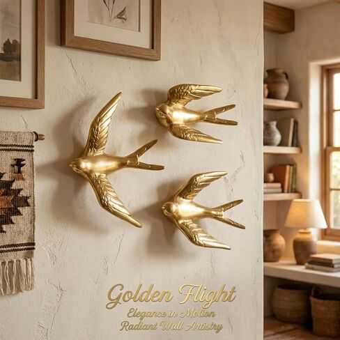 ZASEUCI Bird Wall Sculpture Art Set of 3, 5.1 Inch Resin 3D Sculpted Birds, Hanging wall decor and Elegant wall art for Home, Stylish wall art for living room in Saudi Arabia