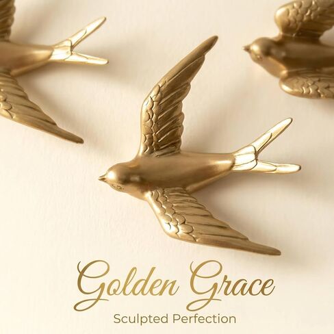 ZASEUCI Bird Wall Sculpture Art Set of 3, 5.1 Inch Resin 3D Sculpted Birds, Hanging wall decor and Elegant wall art for Home, Stylish wall art for living room in Saudi Arabia