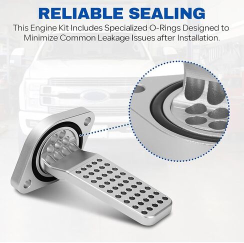 For 2011-2023 Ford 6.7L Powerstroke 6.7L Engine Maintenance Kit with Internal Baffle Component (6061 Aluminum, Silver) in Saudi Arabia