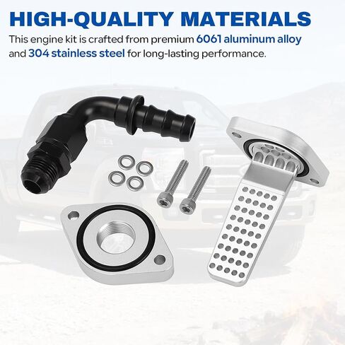 For 2011-2023 Ford 6.7L Powerstroke 6.7L Engine Maintenance Kit with Internal Baffle Component (6061 Aluminum, Silver) in Saudi Arabia