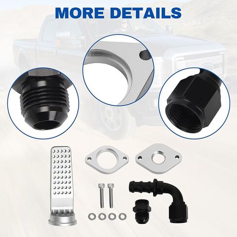 For 2011-2023 Ford 6.7L Powerstroke 6.7L Engine Maintenance Kit with Internal Baffle Component (6061 Aluminum, Silver) in Saudi Arabia