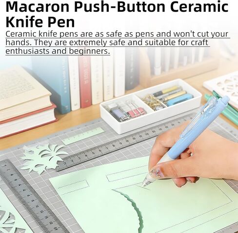 Circle Cutter, Craft Rotary Circle Cutter Compass Cut Paper Trimmer with 3 Replaceable Blades for Art and DIY Crafts, Cards Making Includes 50 Sheets of Cardstock, Cutting Mat and 2 Cutting Pens in Kuwait