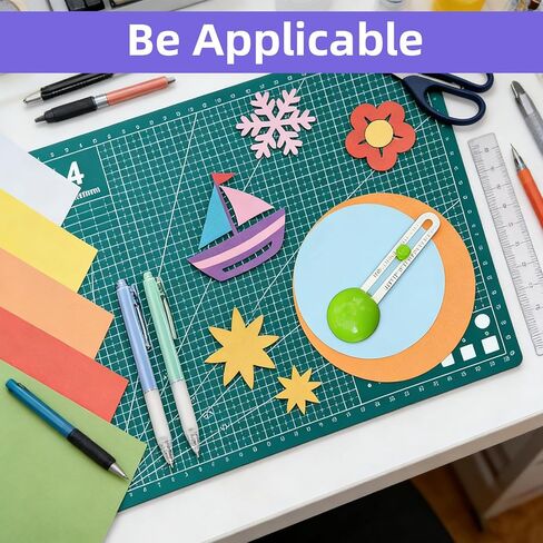 Circle Cutter, Craft Rotary Circle Cutter Compass Cut Paper Trimmer with 3 Replaceable Blades for Art and DIY Crafts, Cards Making Includes 50 Sheets of Cardstock, Cutting Mat and 2 Cutting Pens in Kuwait