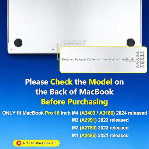 KECC متوافق مع حافظة MacBook Pro 16 بوصة 2025 2024 2023 2022 2021 إصدار M4 M3 M2 M1 A3403 A3186 A2991 A2780 A2485 غلاف صلب بلاستيكي واقٍ + غطاء لوحة مفاتيح + كم، أسود مطفي in Kuwait