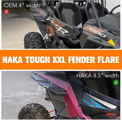 HAKA TOUGH Fender Flares لملحقات Polaris RZR XP 1000 2014-2023، واقيات مصدات ممتدة أوسع لـ Polaris RZR XP 4 1000، امتداد واقيات الطين من أجل Polaris RZR، استبدل OEM 2881985 in Saudi Arabia