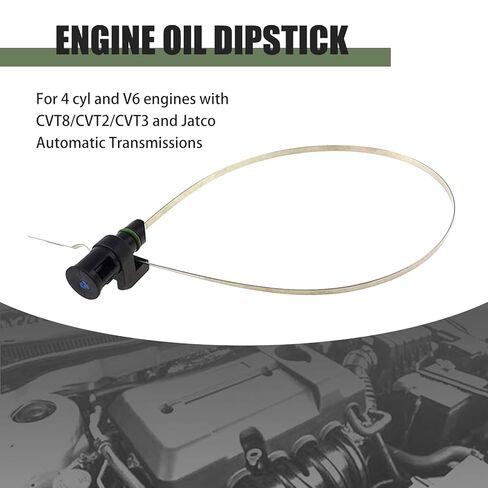 Automotive Transmission Oil Dipstick, Immersion Oil Level Indicator Stainless Steel Dipstick, Replacement OEM #31086-JA00A Accessories, Fits Most Cars (Black) in Saudi Arabia
