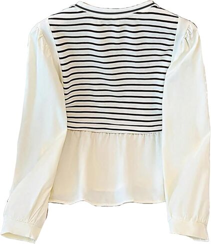 Verdusa Women's Striped Bow Knot Dressy Casual Blouse Shirts Elegant Peplum Tops Fall Clothes in Saudi Arabia