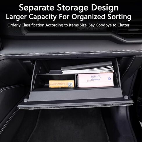 Car Glove Box Organizer Divider for Mustang 2024 2025,Glove Box Partition Divide Space for 2025 Mustang Gt Accessories,Center Console Organizer ABS Storage Accessories (Not for Mach E) in Kuwait