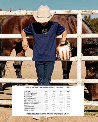 Baseball Lifestyle 101 Boy's Wild West Windup T-Shirt, Short Sleeve, Crew Neck, Youth Sizes S-XL in Kuwait