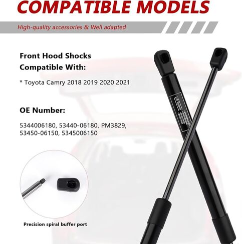 Hood Struts for Toyota Camry 2018-2023, Heavy Duty Gas Spring Kit with Easy Installation, Replaces PM3829 278236 in Kuwait