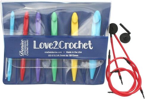 Love2Crochet Interchangeable Crochet Hook Set, USK 10.5/6.5mm-19/15mm (L2CK10.5-19) in Saudi Arabia