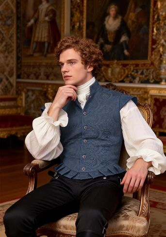 سترة رجالي من القرون الوسطى مُزينة بنقشة الزهور وعصر النهضة والقراصنة القوطية صدرية تيودور فيكتورية جيركين سترات إليزابيثية نبيلة in Kuwait