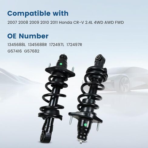 Rear Struts Complete Assembly w/Coil Spring Set for 2007 2008 2009 2010 2011 Honda CR-V 2.4L 4WD AWD FWD Rear Shock Absorbers Quick Struts Replace for 1345688L 1345688R in Kuwait