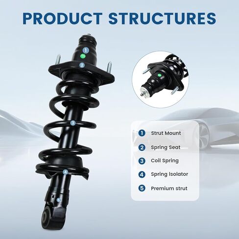 Rear Struts Complete Assembly w/Coil Spring Set for 2007 2008 2009 2010 2011 Honda CR-V 2.4L 4WD AWD FWD Rear Shock Absorbers Quick Struts Replace for 1345688L 1345688R in Kuwait