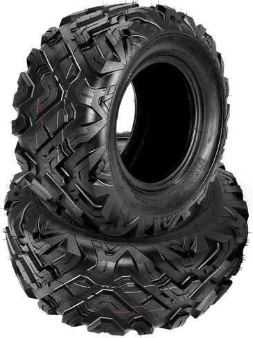 إطارات 20x10-10 ATV 6PR لايحتاج - إطارات لجميع التضاريس للممرات والطين والرمال والأوساخ | أقصى حمولة 330 رطلاً | مقاومة فائقة للجر والثقب أثناء الركوب على مدار العام (مجموعة من قطعتين، أسود) in Kuwait