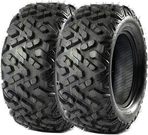 20x10-10 ATV Tires 6PR Tubeless - All Terrain Tires for Trail, Mud, Sand & Dirt | Max Load 330 lbs | Superior Traction & Puncture Resistance for Year-Round Riding (Set of 2, Black) in Kuwait