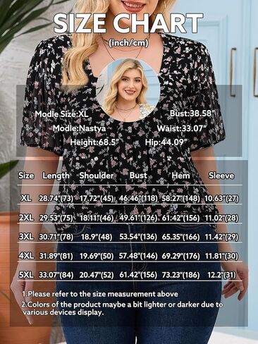Amrto Plus Size Tops for Women Chiffon Blouses Square Neck Short Sleeve Fall Summer Business Casual Trendy(XL-5XL) in Kuwait