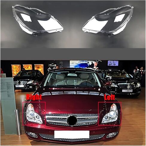 غطاء المصباح الزجاجي متوافق لبنز W219 CLS300 CLS350 CLS500 CLS550 2004 2005 2006 2007-2009 عدسة عاكس الضوء شفافة (يمين) in Saudi Arabia