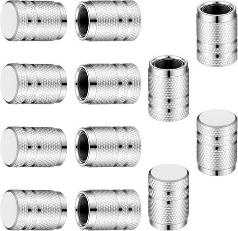 12PCS Metal Valve Stem Caps, Tire Air Caps, Valve Stem Covers, Silver Car Tire Valves Cap, Aluminum-Plastic Composite Tires Air Cap for Trucks Cars Motorcycles Suvs in Saudi Arabia