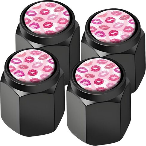 4 Pack Aluminum Tire Valve Stem Caps, Universal Air Valve Covers for Cars, Trucks, Bikes, Motorcycles, Corrosion & Dust Resistant(Pink Bows) in Saudi Arabia