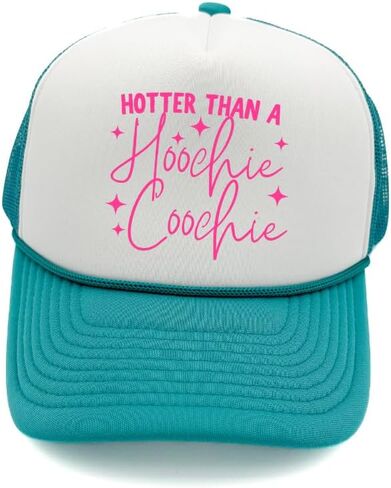 أكثر سخونة من قبعة سائق الشاحنة Hoochie Coochie متوسطة الحجم من الفوم مع شبكة خلفية، قبعة Snapback من القماش السويدي in Saudi Arabia