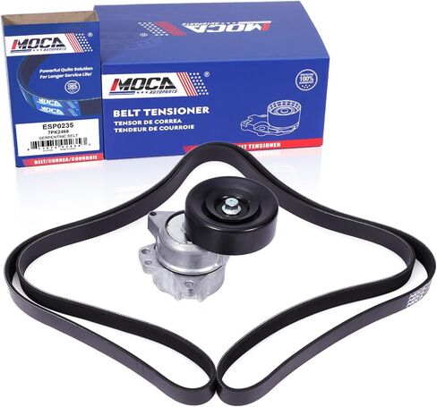MOCA Serpentine Belt w/Component Kit Fit 04-15 for Nissan Titan 5.6L, 05-15 for Armada 5.6L, 08-12 for Pathfinder 5.6L V8 Gas DOHC Naturally Aspirated in Saudi Arabia