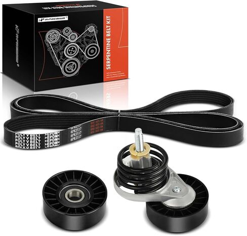 مجموعة محرك سير السربنتين A-Premium مع شداد وبكرة تباطؤ متوافقة مع Ford F-150 F150، F-250 F250، F-350 F350، Bronco، 1990 1991 1992، 5.8L in Saudi Arabia