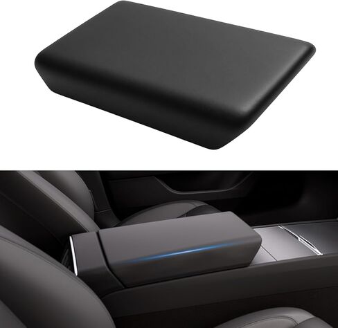 غطاء مسند ذراع وحدة التحكم المركزية لسيارة Tesla Model Y Juniper 2025 2026 Refresh (قياسي وممتاز وأداء) والطراز 3 Refresh 2024 2025 Highland، تصميم مانع للانزلاق - أسود in Saudi Arabia