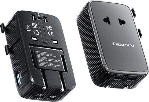 PD25W Mini Travel Adapter, Universal Power Adapter with 2 USB-C 1 USB-A, International Plug Adapter, Travel Essentials for US to EU UK AUS (Type-C/G/A/I), 1-Pack in Kuwait