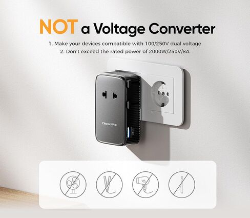 PD25W Mini Travel Adapter, Universal Power Adapter with 2 USB-C 1 USB-A, International Plug Adapter, Travel Essentials for US to EU UK AUS (Type-C/G/A/I), 1-Pack in Kuwait